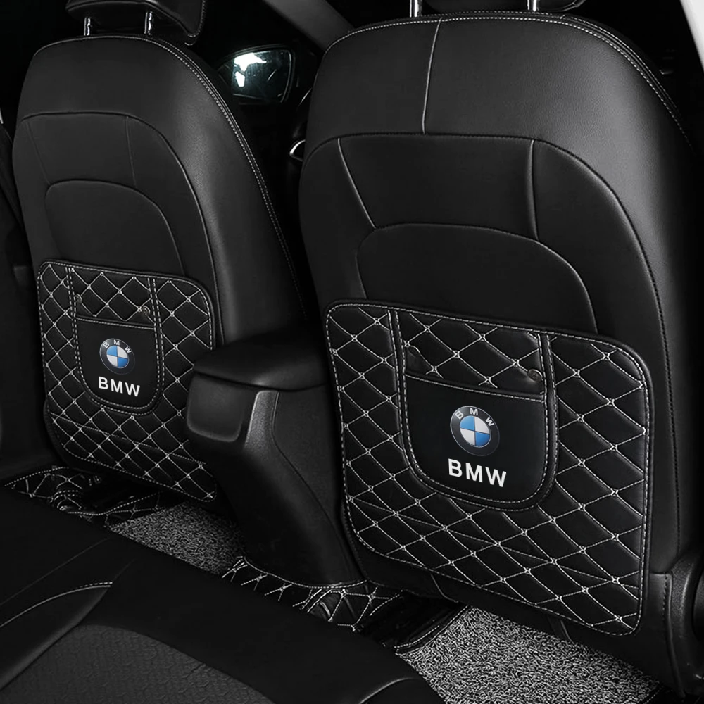 

PU Leather Car Anti-Child-Kick Pad Auto Seat Back Protector Cover Car Interior Accessories For BMW E90 E91 E92 E93 X1 X3 X5 X6