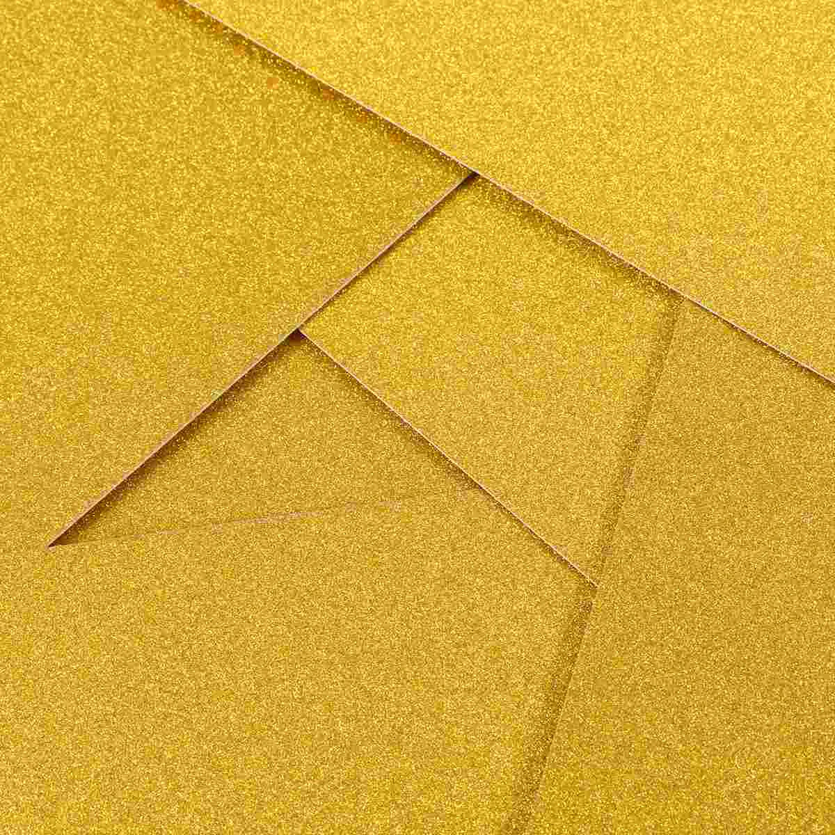 10pcs A4 Sheets Glitter Cardstock Making Diy Material Sparkling Craftwork Scrapbooking (Gold)