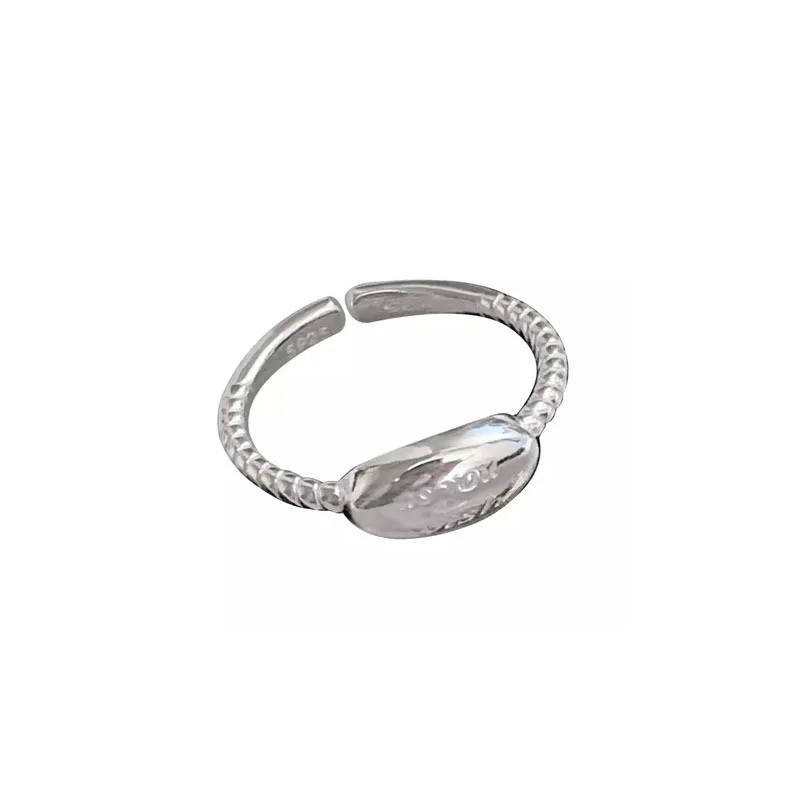 Anillo de plata de ley S925 para mujer, chapado en platino, letra ovalada, joyería Popular de moda, regalo para pareja