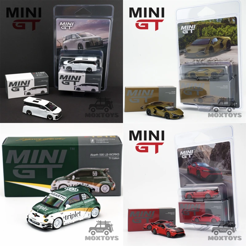 MINI GT 1:64 RB19 Vellfire 40 KUHL Revuelto Verde Abarth 595 LB-WORKS TY Edition Mustang GTD Modèle de voiture miniature