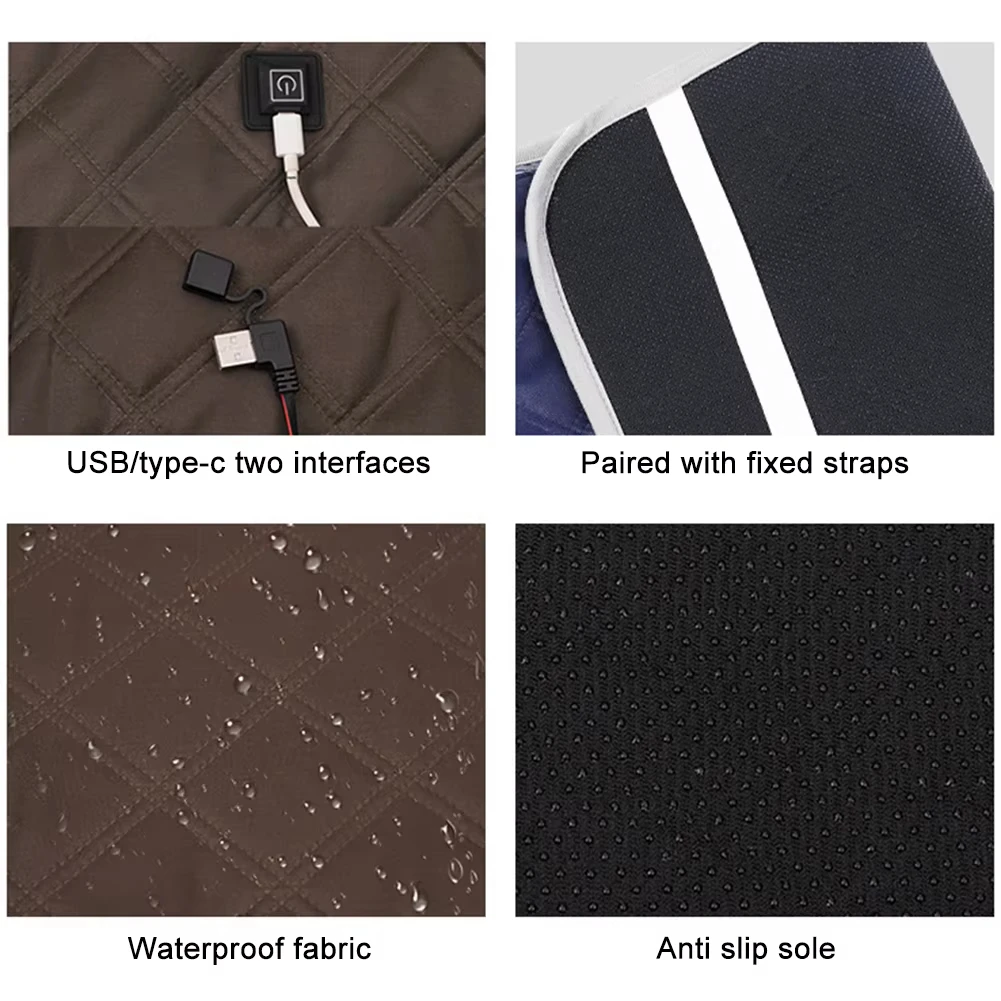 Heater Blanket for Camping USB/Type-C 3 Speed Adjustable Smart Temperature Control Warm Pads Electric Thermal Mat for Winter