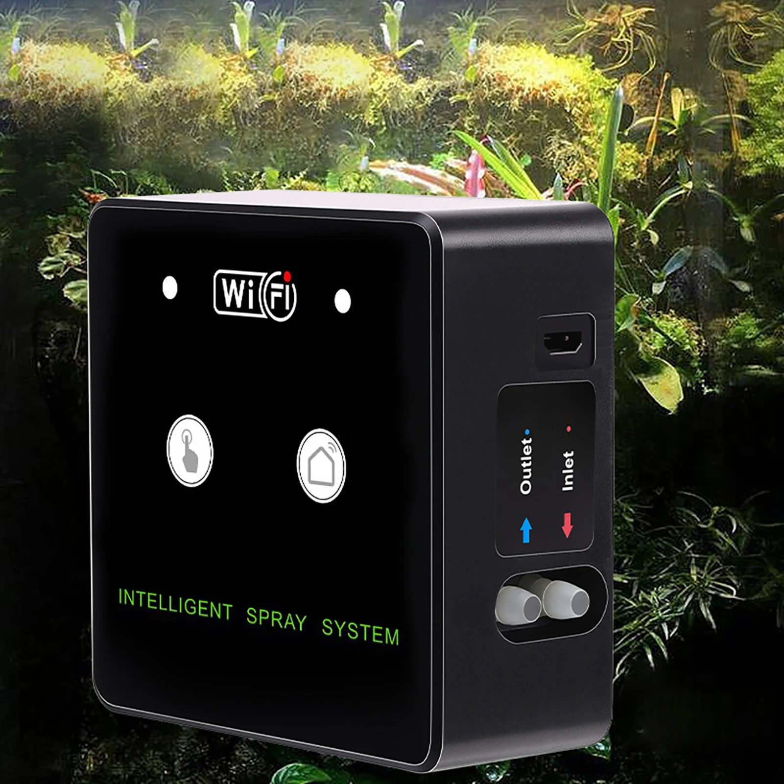 Wifi Rainforest Terrarium Timed Fogging System Reptile Intelligent Humidification Spray Kit 360° Rotatable Nozzle with WiFi