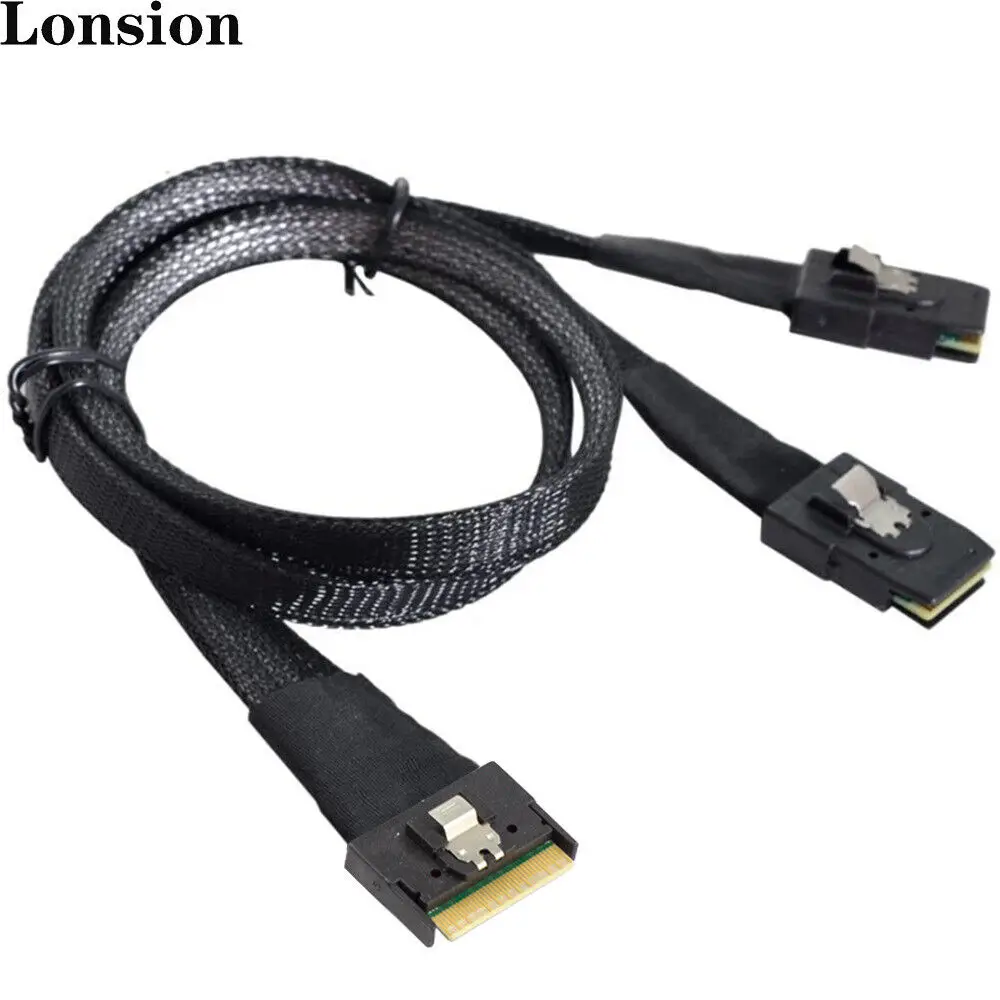 

SlimSAS SFF-8654 8I 74P To 2 Ports SAS SFF-8087 server connection cable