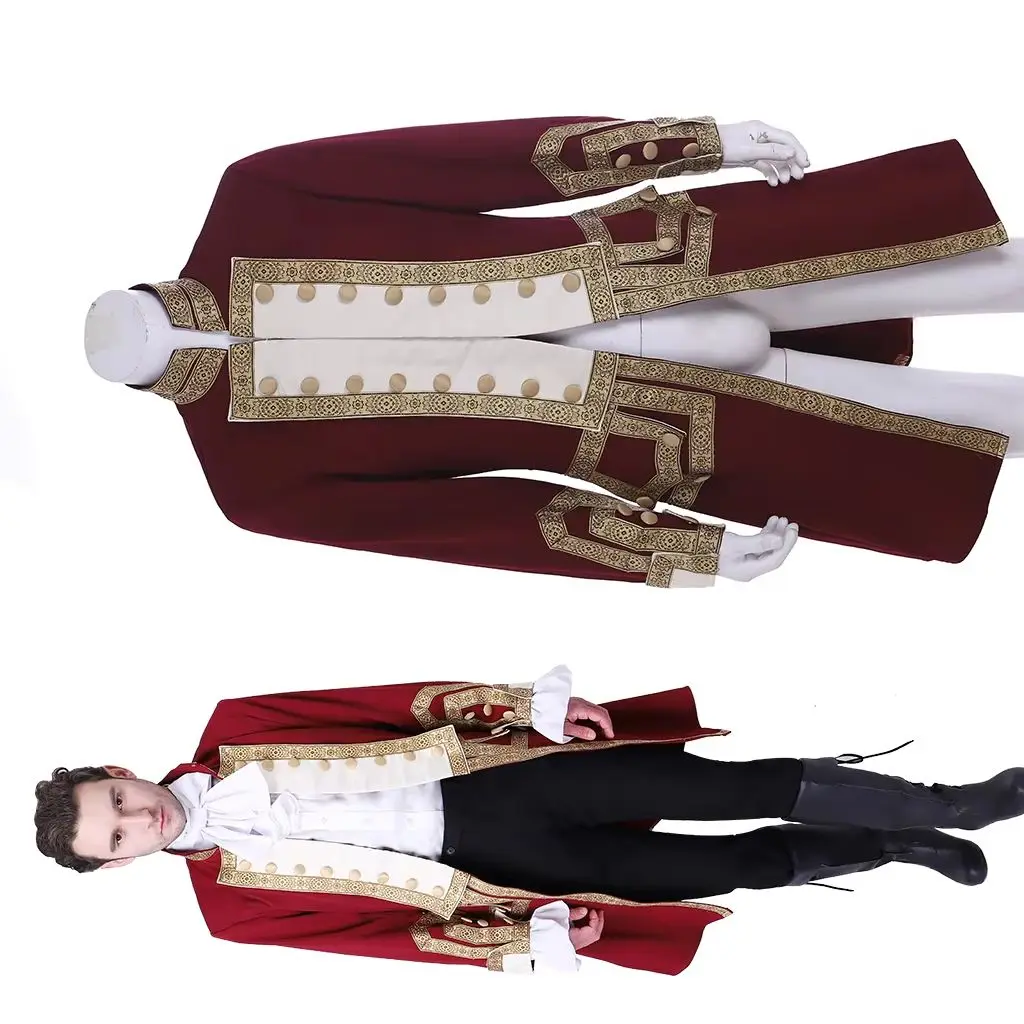 

18th Century Royal Military Tailcoat Men's Colonial Regency Hamilton Tuxedo Medieval George Jacket Uniform Coat