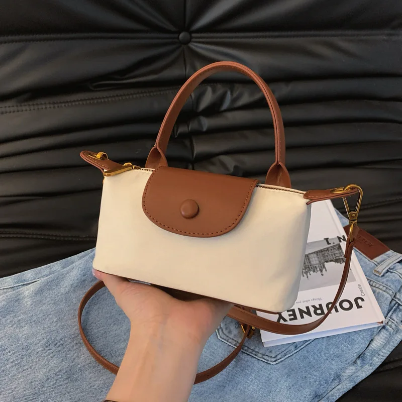 Short Handle Longxiang Bag, Shoulder Handbag, Women's Waterproof Nylon Cloth, Commuter Small Messenger Bag, Dumpling Bag.