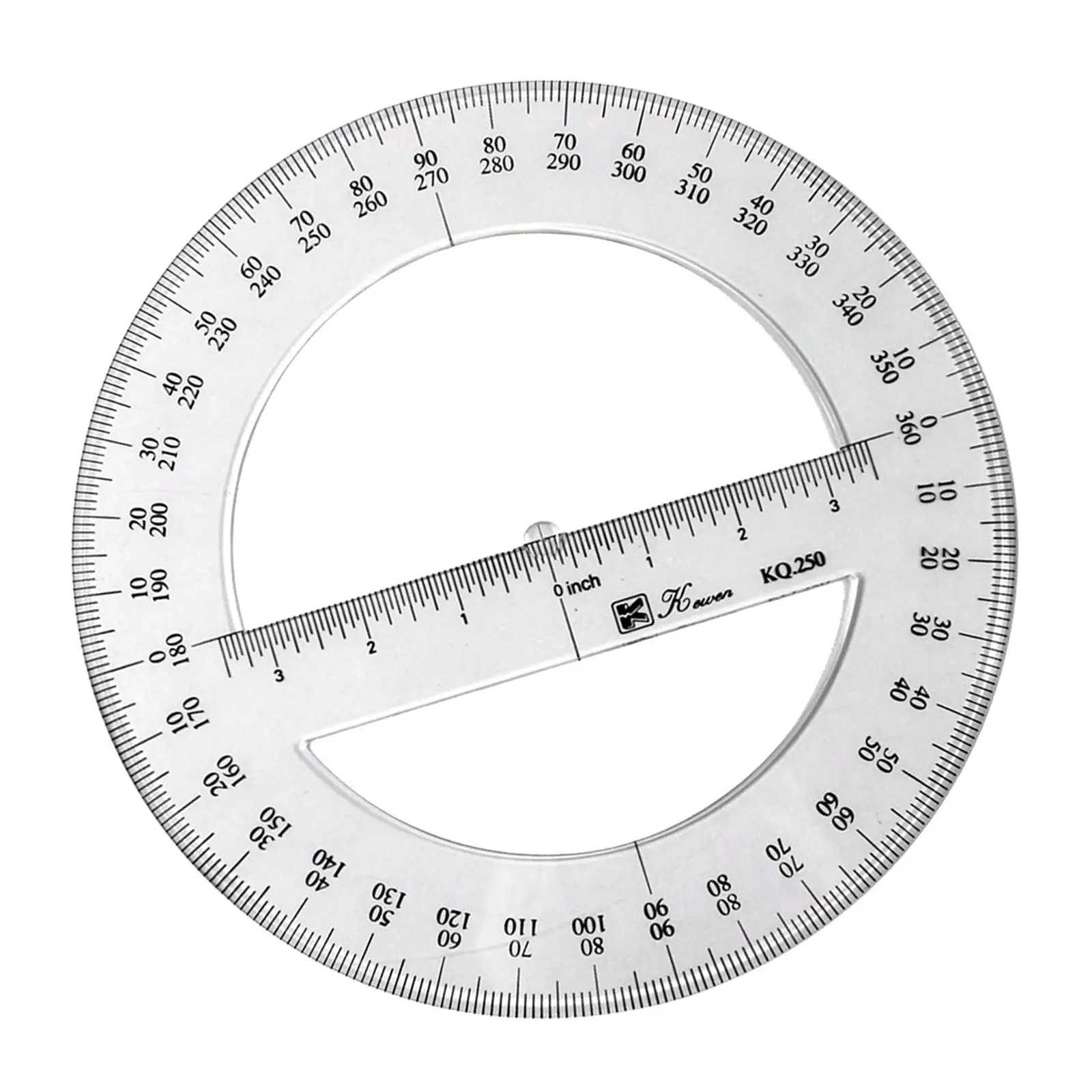 Portable 360 Degree Arm Ruler Template Angle Measurement 25cm Circle Protractors Drawing Measuring