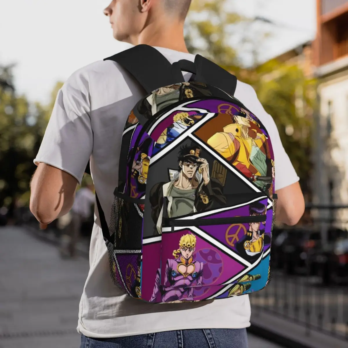 Jojo Bizarre Adventure Joseph Joestar Anime Backpack Daypack Large Capacity Boys Girls BookBag School Bag Shoulder Bags