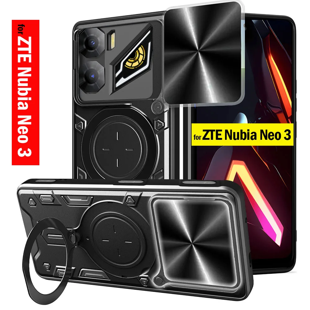 Funda für ZTE Nubia Neo 3 Fall Magnetische Ring Stehen Rutsche Kamera Schutz Telefon Abdeckung für ZTE Nubia Neo 3 capa