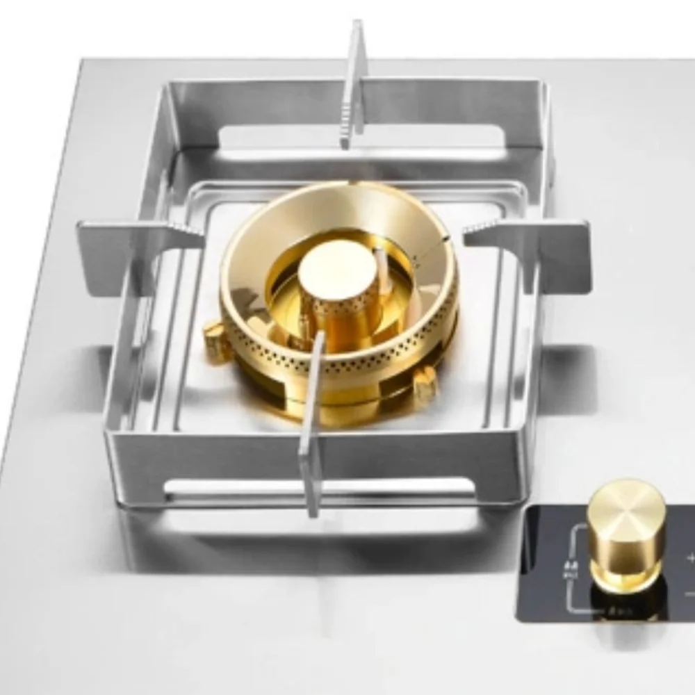 業務用2口スマートガスコンロ - ステンレス製ビルトイン/ポータブルキッチン用クックトップ、安全機能付き