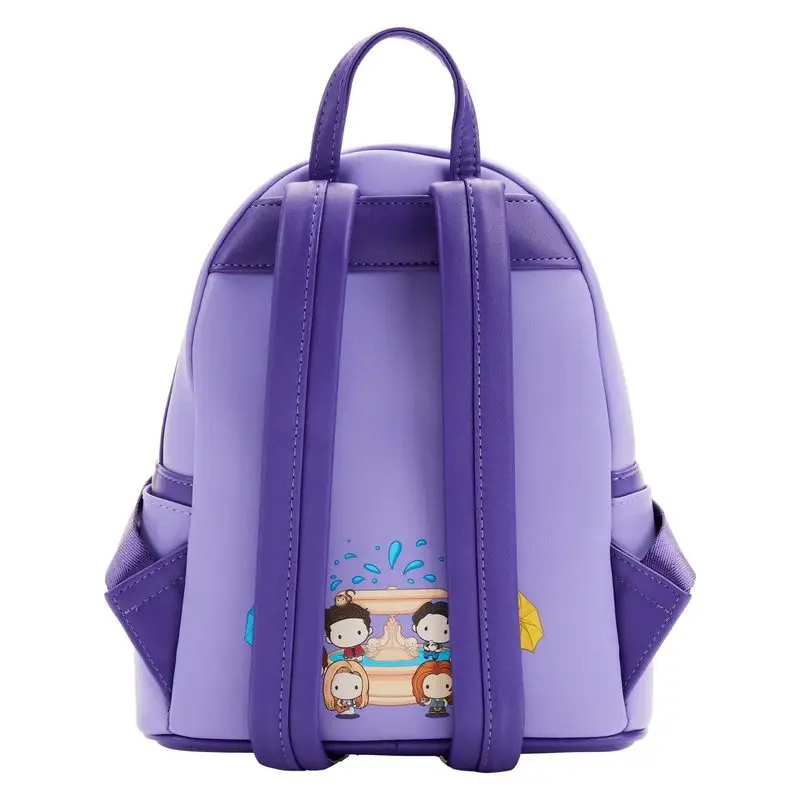 New Loungefly Friends Tv Series Front Door Chibi Art Womens Double Strap Shoulder Bag Purse Cute Cartoon Girl\'S Casual Backpack