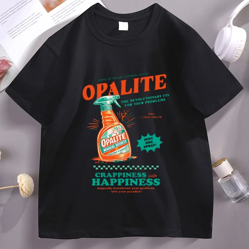 

Funny Spray Bottle T-Shirt Men's and Women's Short Sleeve White Tees Casual Breathable Loose Round Neck T-shirt Couple Tops