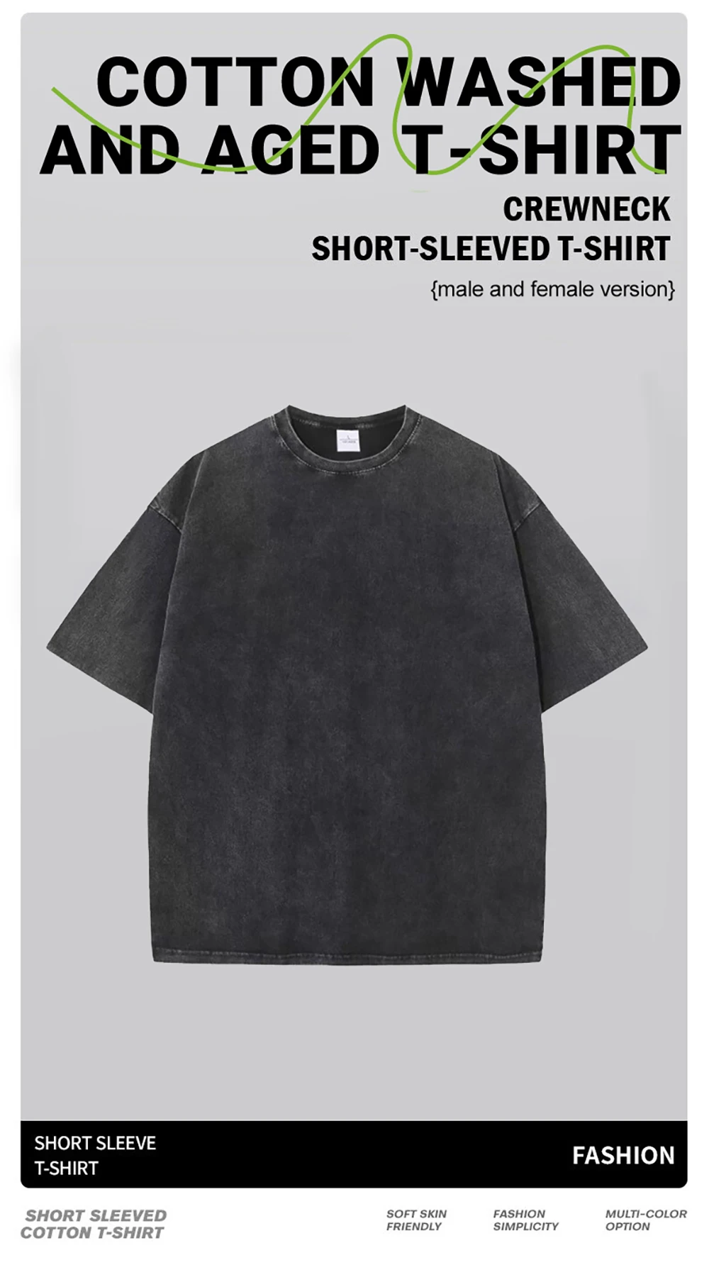 Neue S-5XL 230G Baumwoll-T-Shirts in Amerikanischer Übergröße für Herren, Sommer-Vintage-Kleidung, Gewaschene T-Shirts, Lässige Kurzarm-Basic-Oberteile für Männer – Detail 5