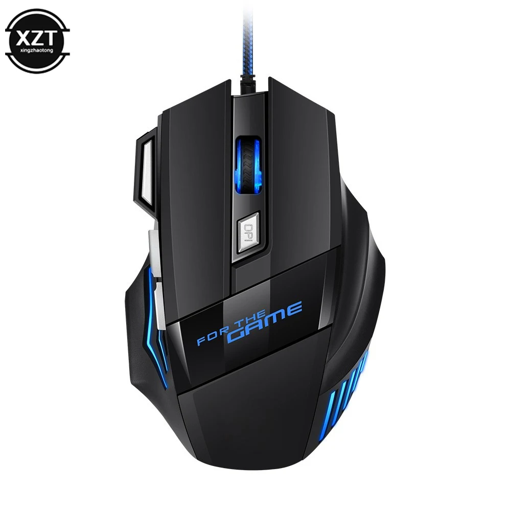 Professional Wired Gaming Mouse 7 Button 5500 DPI LED Optical USB Gamer Computer Mouse Mice Cable Mouse High Qu