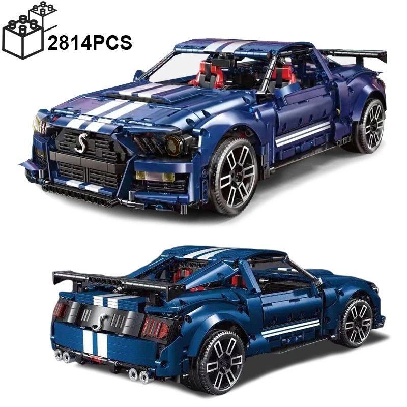 2814PCS Technical Mustang Shelby GT500 Muscle Sport Car Building Blocks Super Speed Vehicle Bricks MOC Toy Boy Birthday Gift