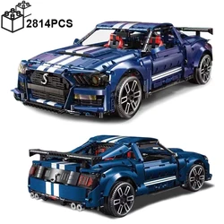 Décennie s de construction techniques Mustang Shelby GT500, voiture de sport musculaire, briques de véhicule super rapide, jouet MOC, cadeau d'anniversaire pour garçon, 2814 pièces