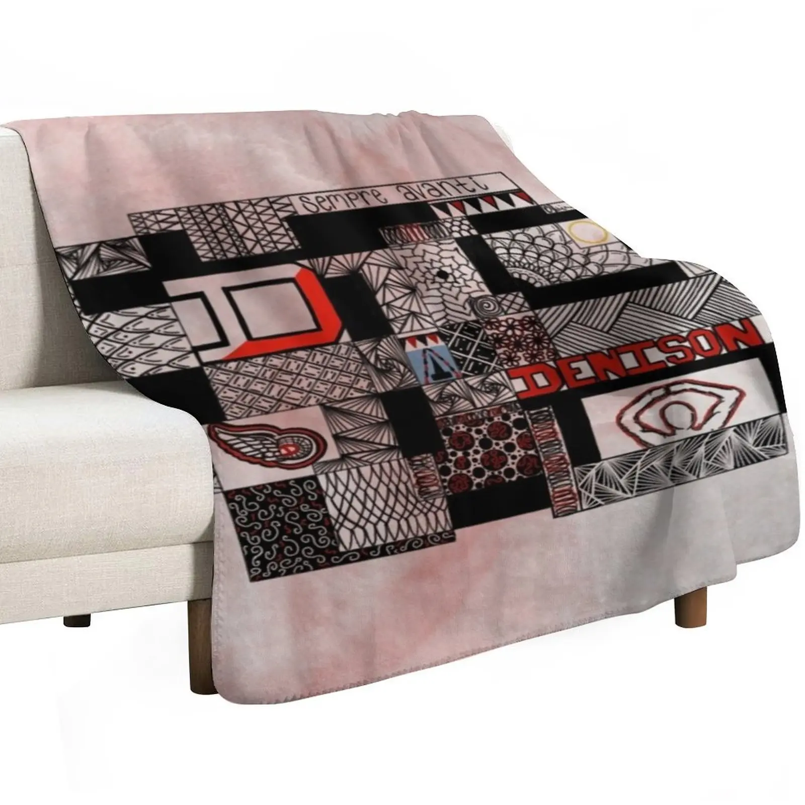 Denison University Swim & Dive Throw Blanket Sofa Quilt Summer Plaid bed plaid valentine gift ideas heavy to sleep Blankets