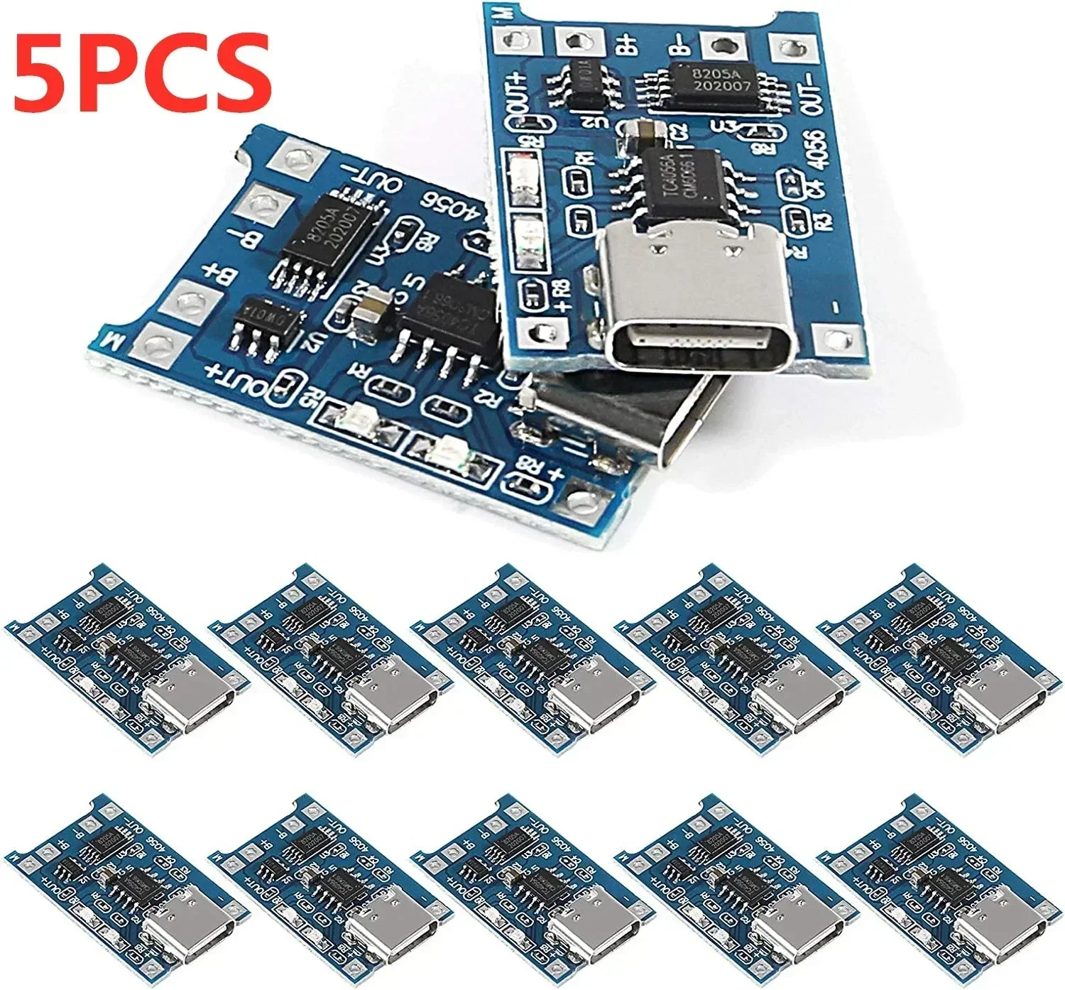 1-20 Stück Typ C/Micro USB Ladeanschluss-Modul für 18650 Lithium-Batterie USB C 5V 1A Lademodul mit Schutzfunktion – Detail 1
