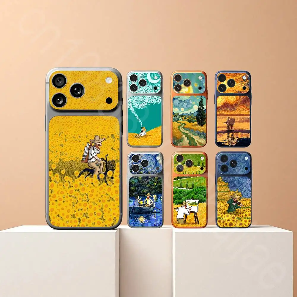 

van G-gogh For iPhone 17proMax 17pro Full Cover Decal Skin Wrap Rear Protective Sticker Film