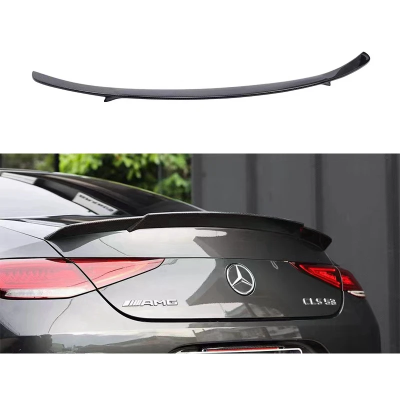 

Для Mercedes-Benz CLS W257 BOS стиль углеродное волокно задний спойлер крыло багажника 2018-2023 FRP черный кованый карбон