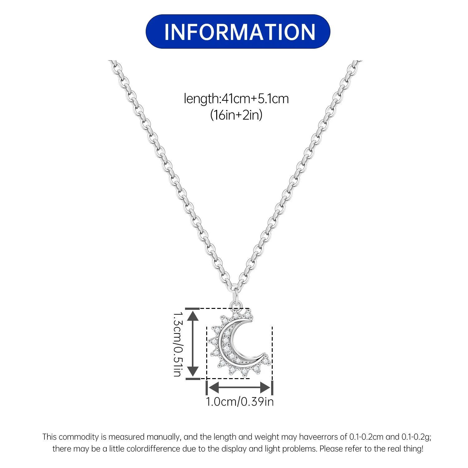 Orstarry S925 Sterling Silber Stern Blauer Mond Sonne Halskette für Frauen Geburtstag Originelle Geschenke Mode Feiner Schmuck – Detail 13