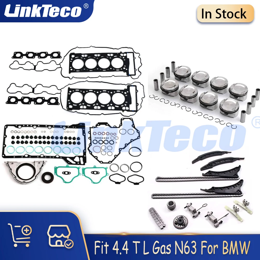 

Engine Parts Full Gasket Set Timing Chain Piston Kit Fit 4.4 T L Gas N63 For BMW 550i 750Li X5 X6 F10 F02 F07 E70 E71 4.4T 4.4L