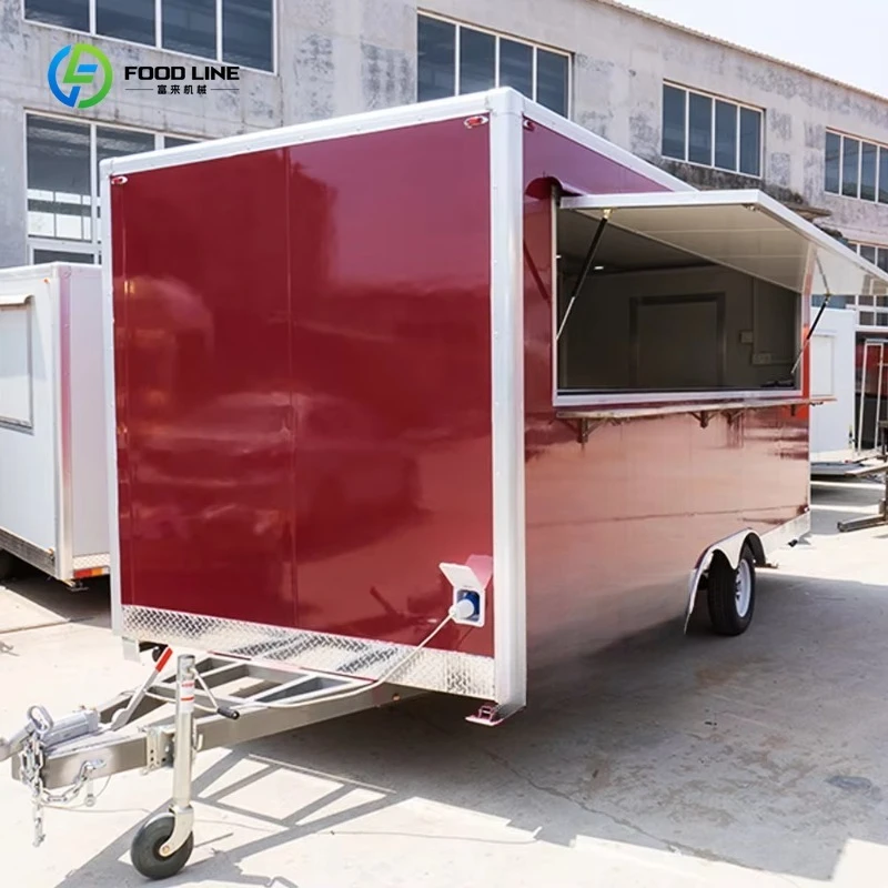 Camión de comida móvil, Pizza, café, barbacoa, comida rápida, remolque callejero con equipo de cocina, estándar de EE. UU.