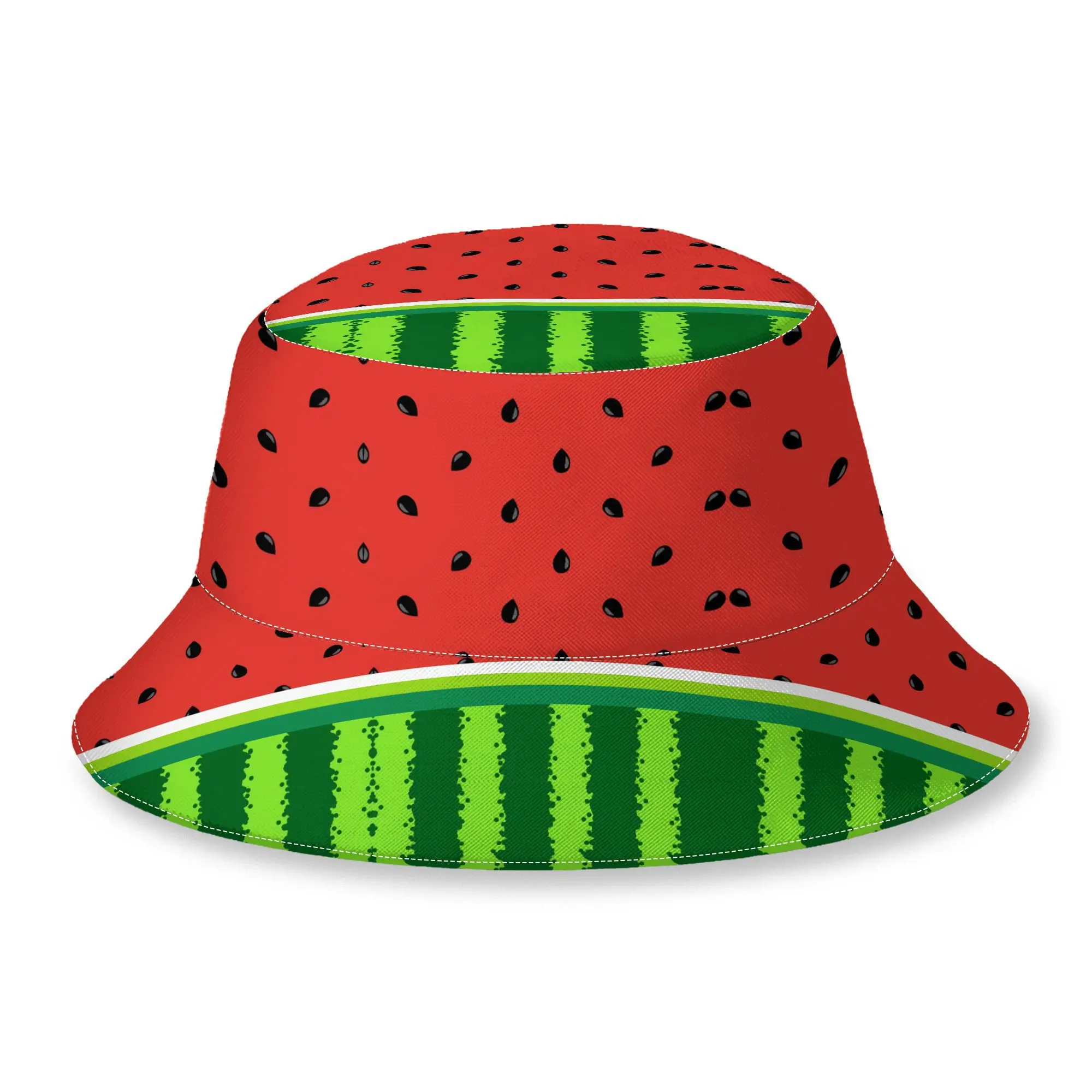 Customization Cute Cartoon Watermelon Men'S Novelty Bucket Hat Lightweight Trendy Unisex Casual Fisherman Hat Perfect For Partie