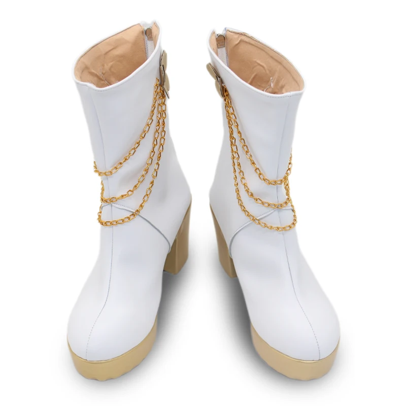 Chaussures de Cosplay du film animé KPOP Demon Hunters Mira, bottes KPOP Huntrix, botte blanche pour femmes et hommes, accessoires de fête de carnaval d'halloween