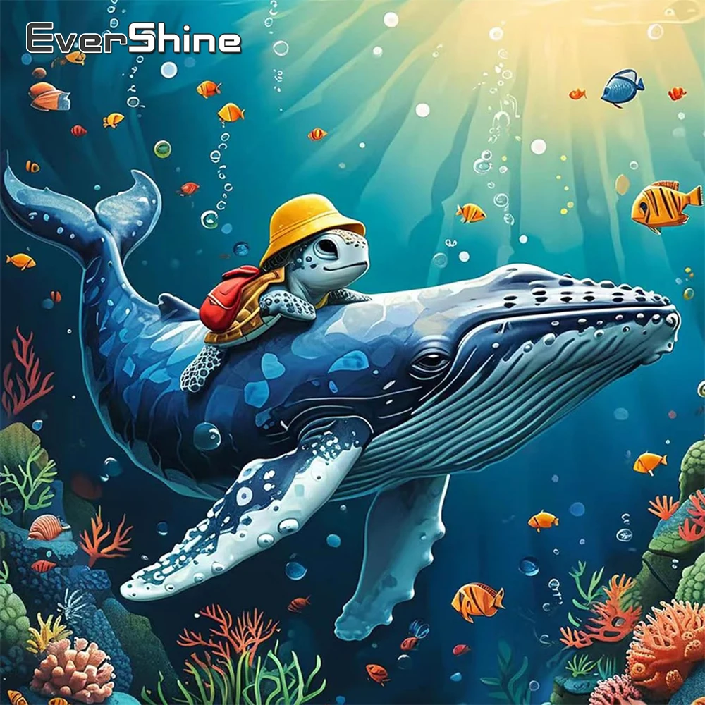 Evershine 5D Diamant Mosaik Delphin Acryl Handwerk Liefert DIY Malerei Schildkröte Tier Cartoon Neue Ankunft Stickerei Wand Kunst