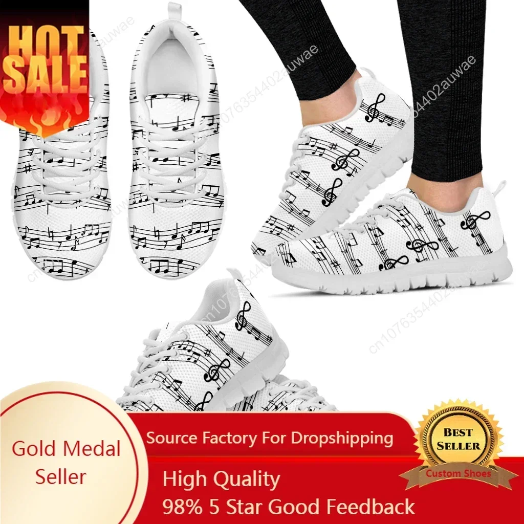 

Note Musicali Stampe Scarpe in Net Donna Scarpe Da Donna Primaverili Scarpe Basse Stringate Кроссовки Donna Calzature Taglie для