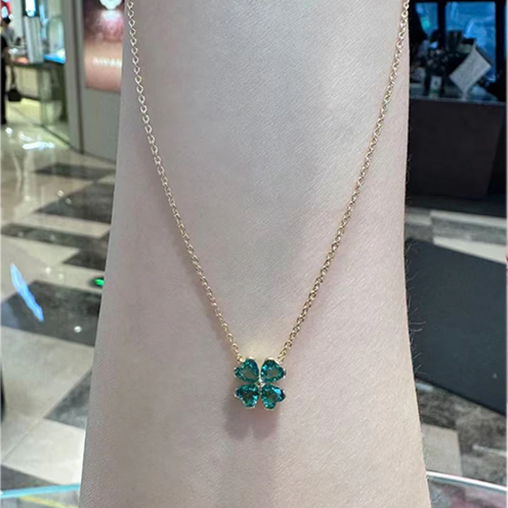 Lucky Series 925 Sterling Silver Clover&Butterfly Heart&Little Bee Necklace Girlfriend Love Gift Jewelry view 4