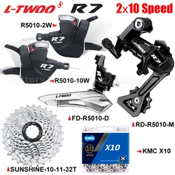 LTWOO R7 2x10Speed Flat Bar Road Bike Shifter Levers Derailleur Kits Compatible Shimano SUNSHINE 25T 28T 32T Cassette X10 Chains