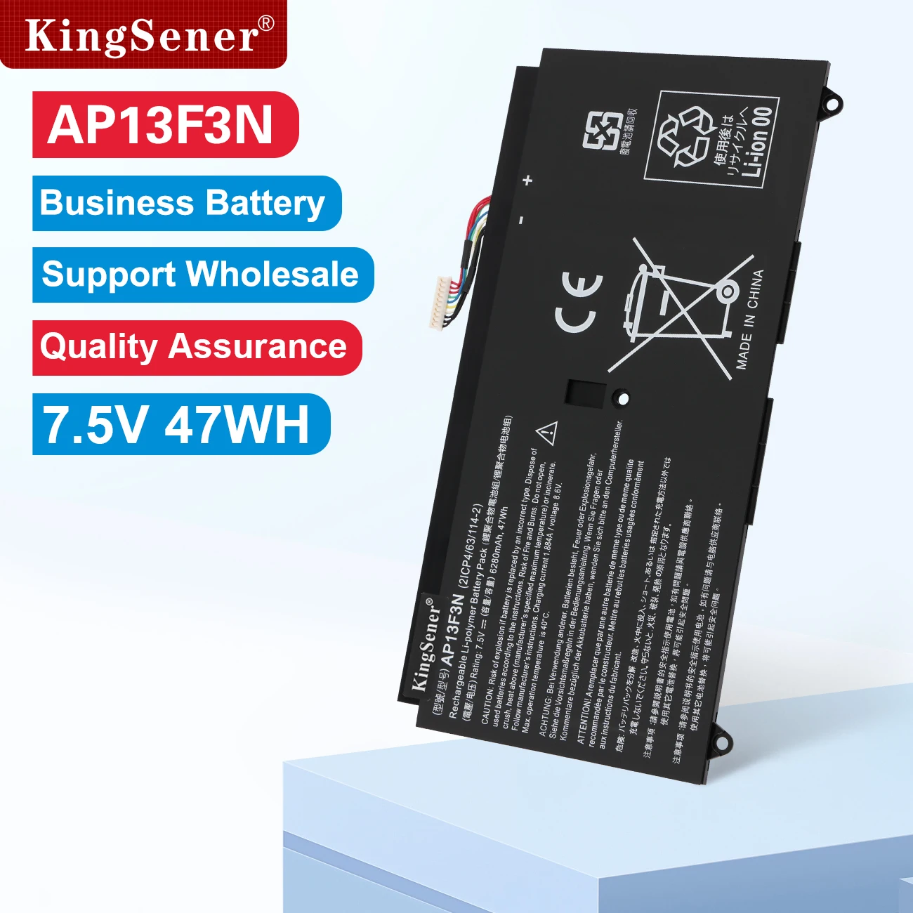 KingSener AP13F3N 2ICP4/63/114-2 Laptop Battery For Aspire S7-392 S7-392-9890 S7-391-6822 Ultrabook 7.5V 6280mAh