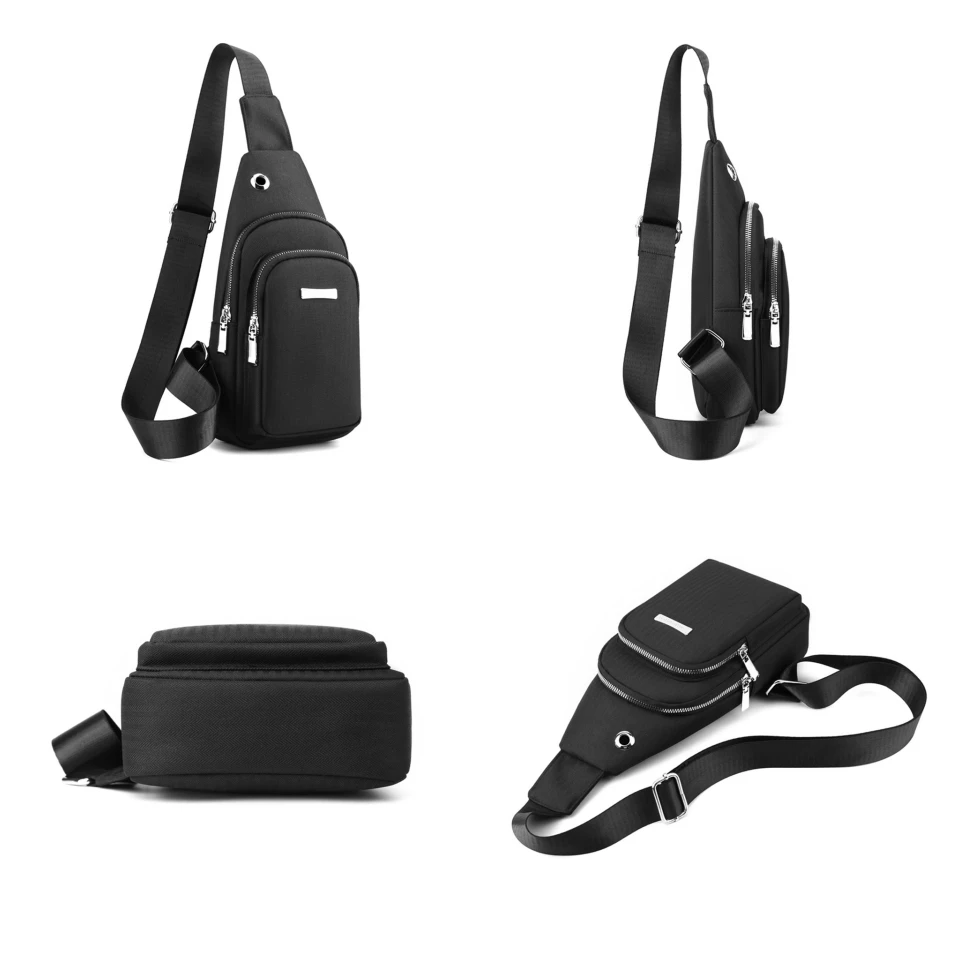 Women's Small Chest Pack Solid Male Outdoor Chest Bag Nylon Chest Pack Women Fashion Travel Purse Phone Pouch Pocket Sling Bag