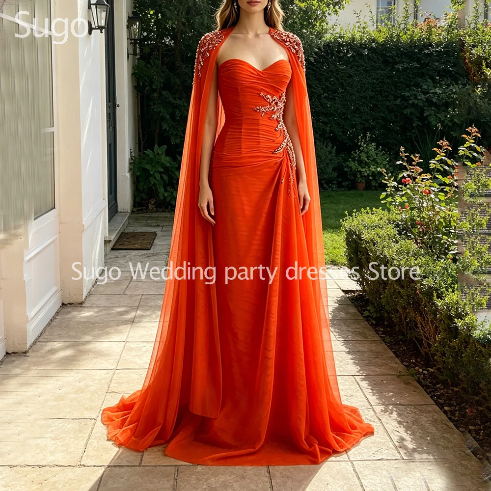 

Customized Elegant Long Beads Evening Dresses for Special Occasions Floor-Length Sweep Train Women Gala Prom Party Gowns 2026