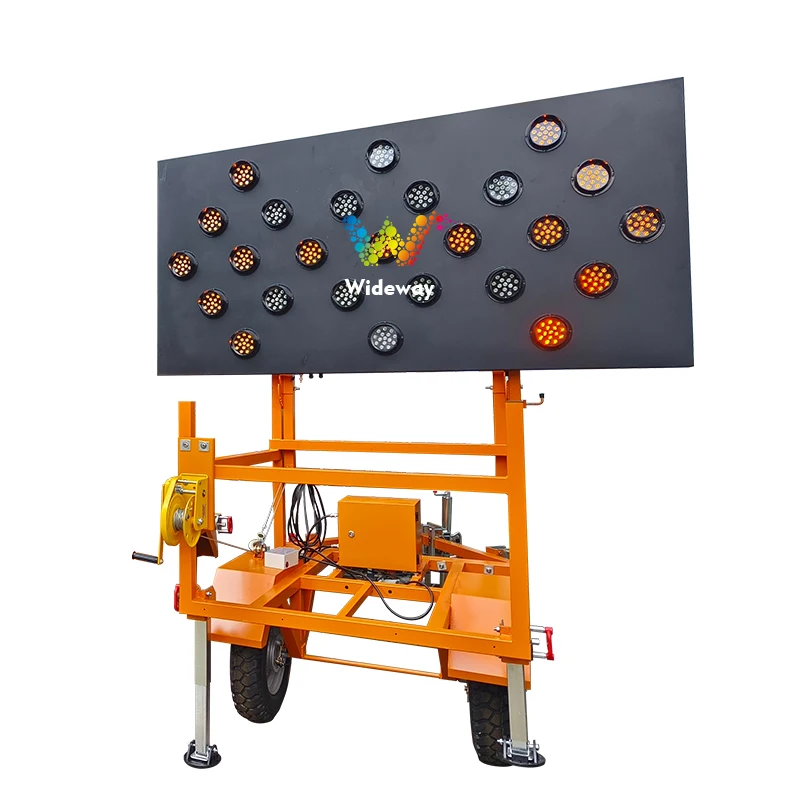 2400x1200MM Solar Portable Trailer LED Traffic Sign Lifting Folding Directional LED Arrow Board