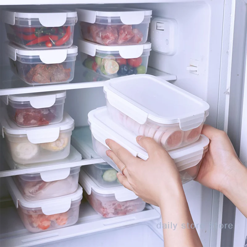 صندوق تخزين الثلاجة، منظم ثلاجة الفواكه والخضروات، صندوق حفظ اللحوم الطازجة مع غطاء حاوية المطبخ