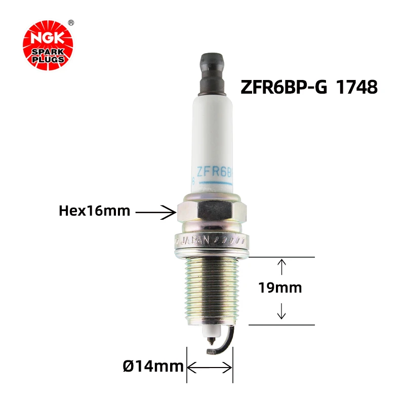 NGK 1748 Spark plug ZFR6BP-G is suitable for the Buick Regal Chevrolet Cruze Malibu（4PCS)