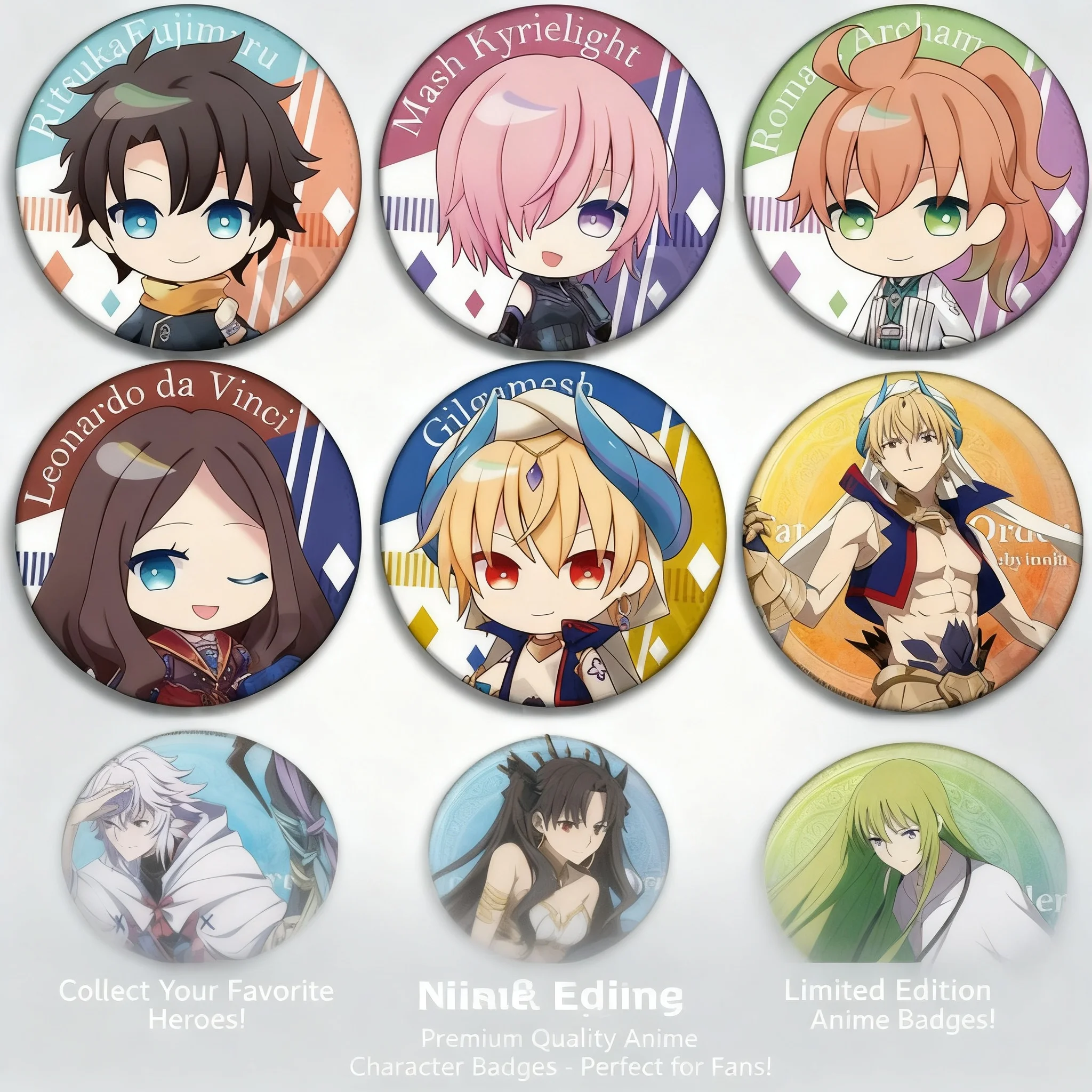 Fate Anime Merchandise - Fate Grand Order アニメバッジピン FGO グッズ