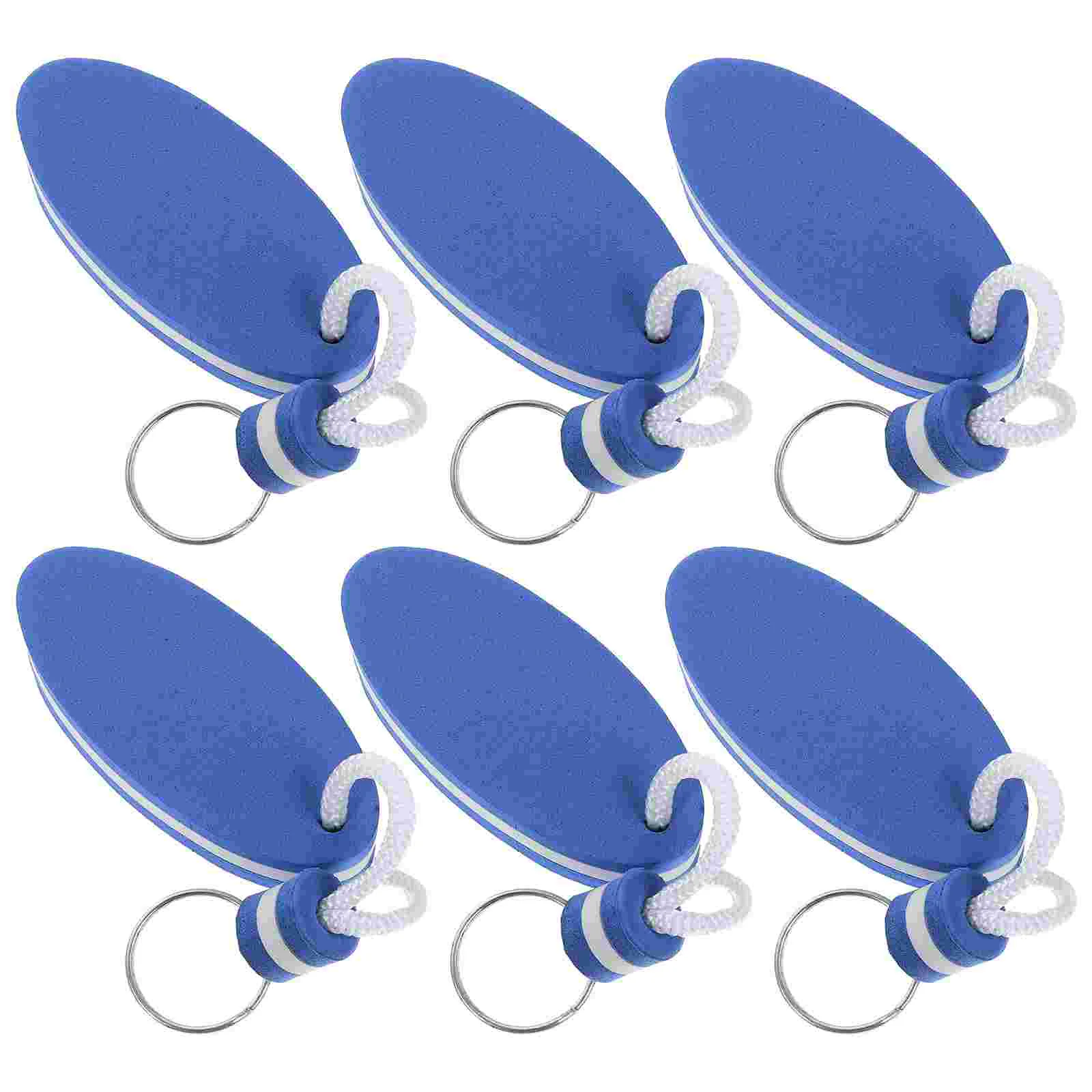 

6 Pcs Key Ring Oval Keychain Eva Floating Water Foam 6pcs (blue) Surfboard Small Keychains Sponge Boat Decorative Man