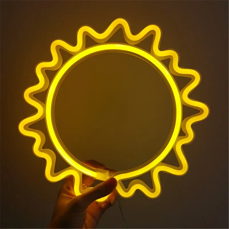 Sun Neon Sign Moon Cloud Lightning Lights USB Battery Power Wall Lamp for Room Home Wall Lamps Party Wedding Decor Baby Light