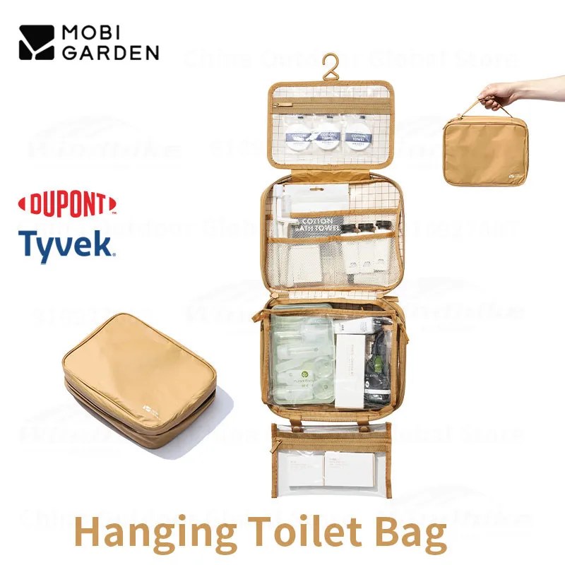 

MOBI GARDEN Camping Outdoor Travel Washing Bag Waterproof Dupont Fabric Portable Large Capacity Cosmetic Bag Dry Wet Separation
