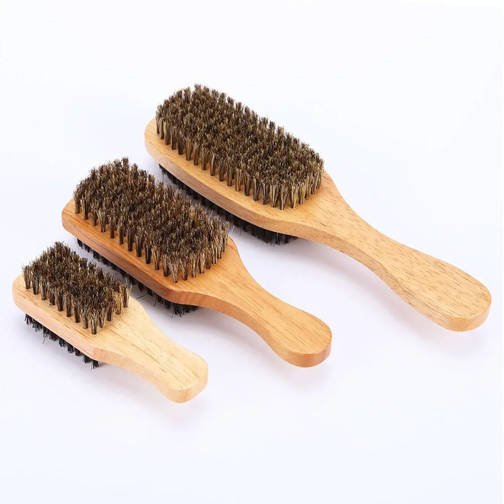 

Wood Handle Men's Beard Brush Men Mustache Brushes Comb Double-sided Facial Hair Brush Male Face Message Shaving Brush Tool