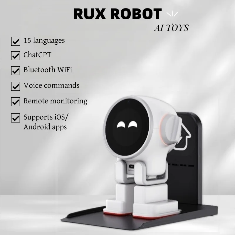 Rux Robot Smart Desktop Toy Letianpai AI ChatGPT Artificial Intelligence Bluetooth WiFi Touch Screen Robot Support for Mi Home