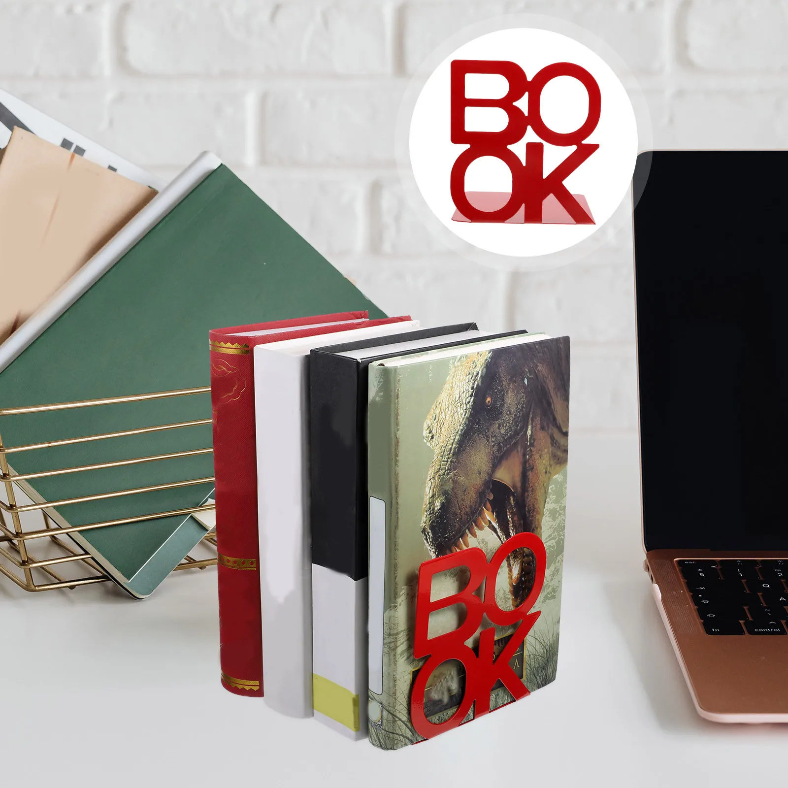 

1 Pair Metal Ends Reusable Bookends For Shelves Decorative Book Holders Desktop Organization Crafted Book Stands Reading