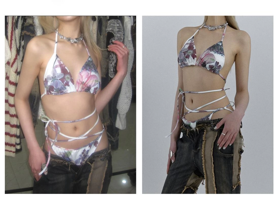 2025 مثير الدانتيل متابعة الربط خمر بيكيني مجموعات عطلة ملابس السباحة النساء ملابس الشاطئ نمط البيكينيات بحر ثوب السباحة