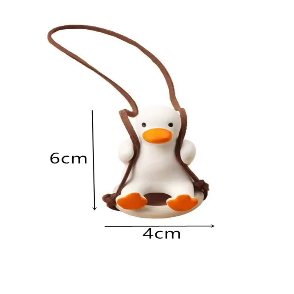 1pc Cute Car Interior Duck Anime Decoration Gypsum Auto Rearview Mirror Pendant For Swing Kawai Car Decoration Accessories Drops