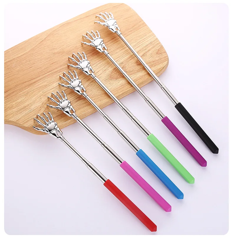 Personalized Skeleton Hand Stainless Steel Telescopic Back Scratcher with Non-Slip Handle Itchy Scratch Massager