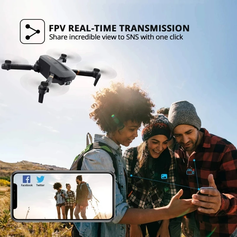 V4 Easy Fly Mini FPV Drone 4K VR Aerial Photography Smart Follow Me Folding Quadcopter With Camera RC Helicopter Toy Free Return