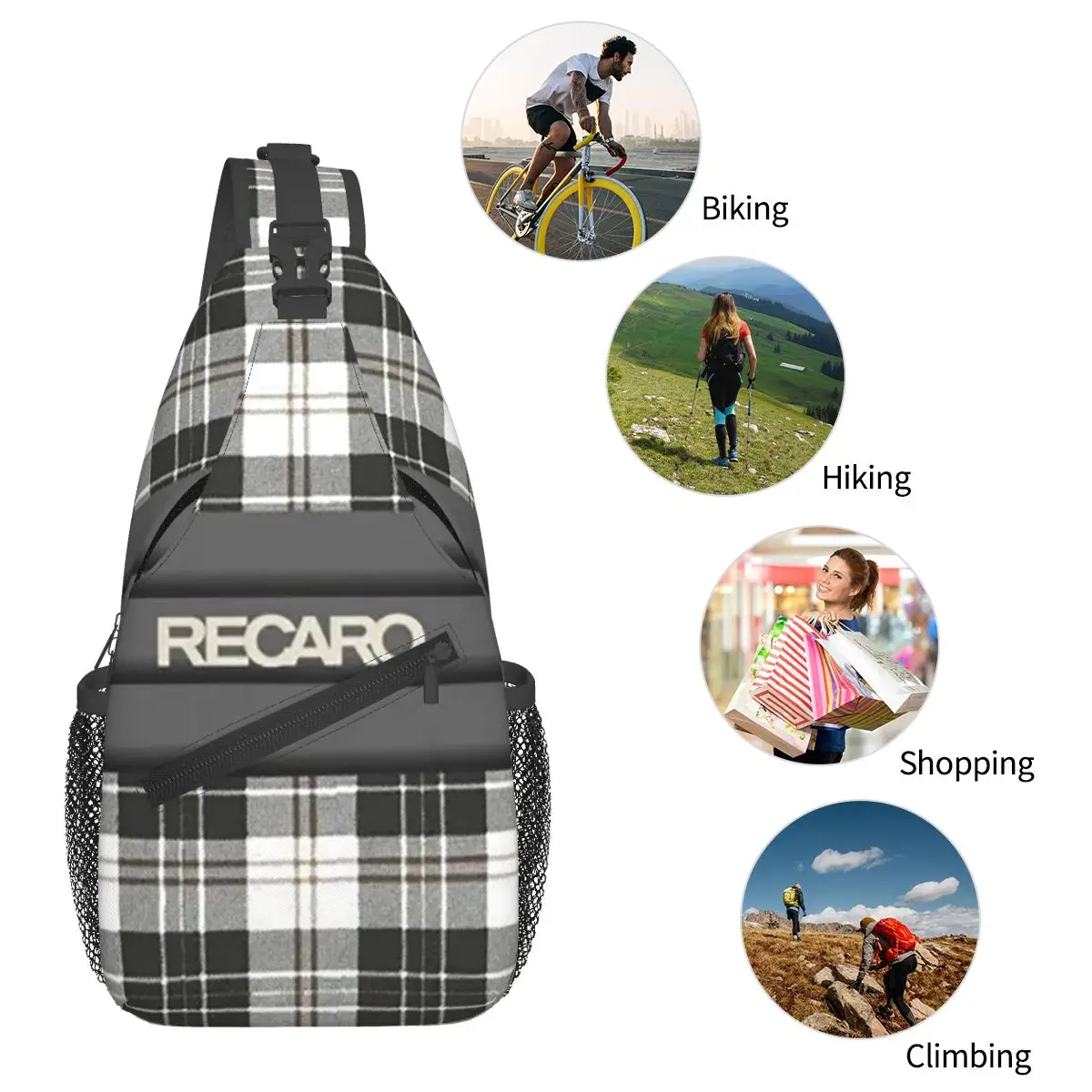R-Recaro-S Chest Bag Men Sling Crossbody Backpack Chest Bag Travel Hiking Daypack Shoulder Bag view 5